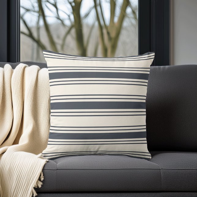 Smoky Navy Strip Kissen (Von Creator hochgeladen)