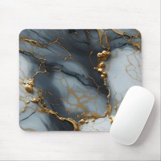 Smoky Onyx Marble with Golden Veins Mousepad