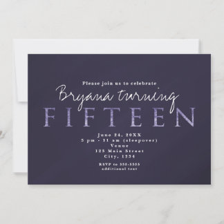 Smoky Plum Gray 15. 15 Geburtstagsparty Einladunge Einladung