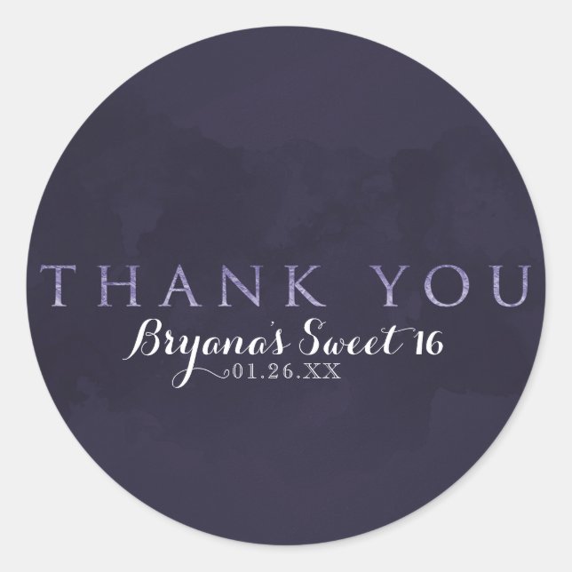 Smoky Pum Gray Chic Glam Moderne DANK IHNEN Gutes Runder Aufkleber (Vorderseite)