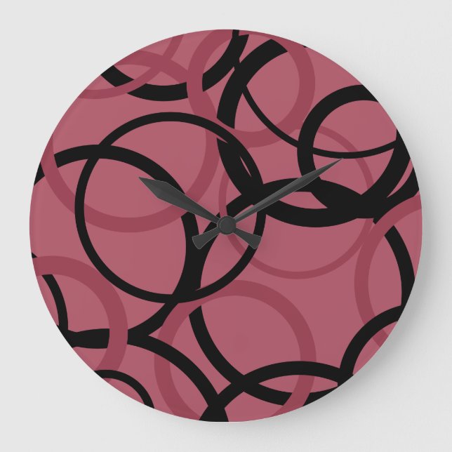 Smoky Topaz and Black Circles   Große Wanduhr (Vorderseite)