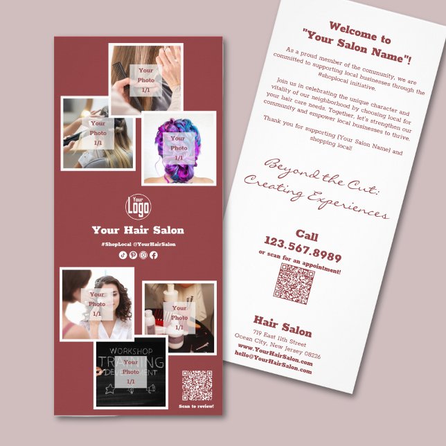 Smoky Topaz Friseur #ShopLocal Werbekarte (Smoky Topaz Hair Salon #ShopLocal Rack Card)
