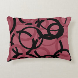 Smoky Topaz und schwarze Kreise Dekokissen