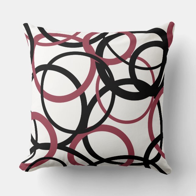 Smoky Topaz und schwarze Kreise Kissen (Vorderseite)