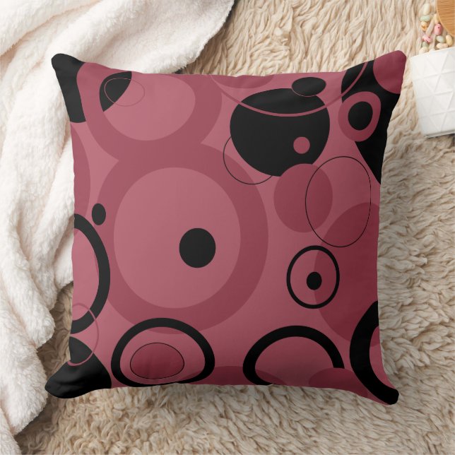 Smoky Topaz und schwarze Kreise Kissen (Decke)