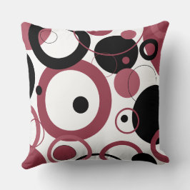 Smoky Topaz und schwarze Kreise Kissen