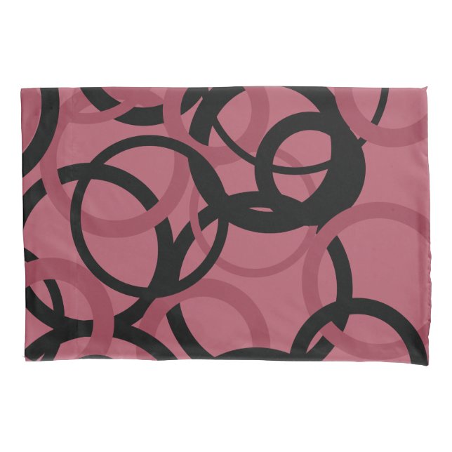 Smoky Topaz und schwarze Kreise Kissenbezug (Vorderseite)