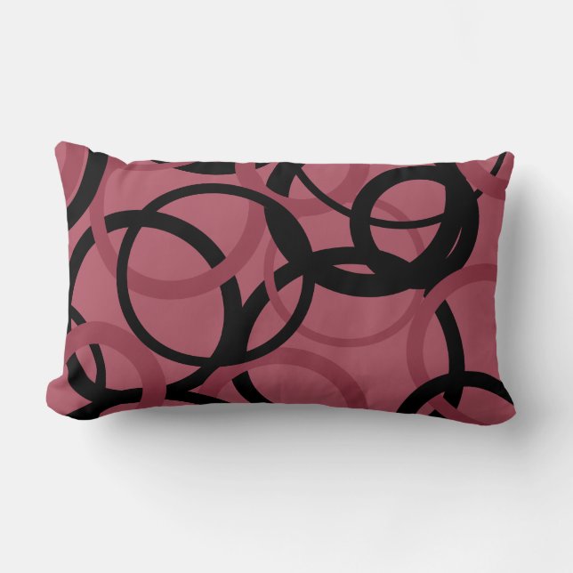 Smoky Topaz und schwarze Kreise Lendenkissen (Vorderseite)