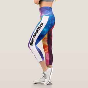 Smoky Watercolor PERSONALISIEREN Capri Leggings