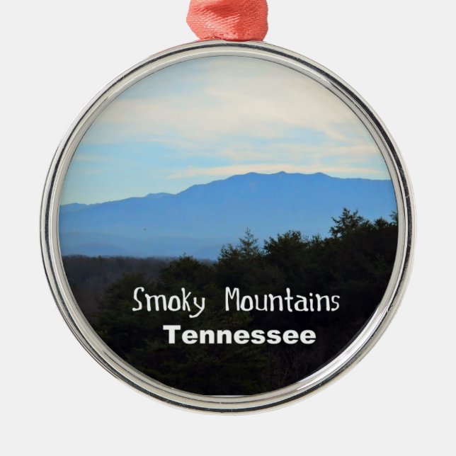 Smokygebirge, Tennessee Silbernes Ornament (Vorne)