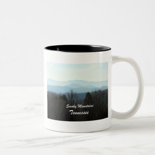 Smokygebirge, Tennessee Zweifarbige Tasse (Rechts)