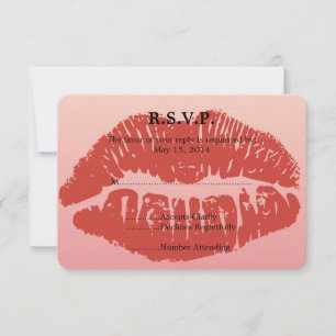 Smooch Lips Wedding RSVP Karte