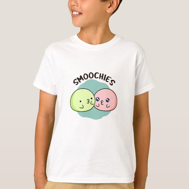 Smoochies Funny Kissing Mochi Pun T-Shirt (Vorderseite)