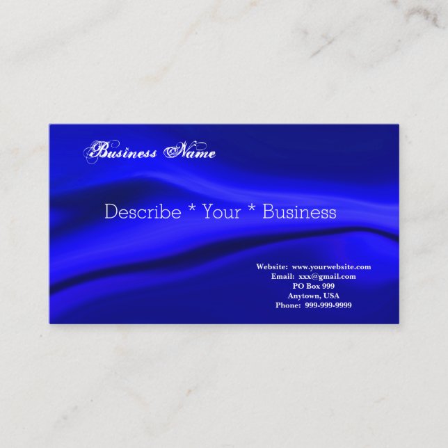 Smooth Blue Design Business Card Visitenkarte (Vorderseite)