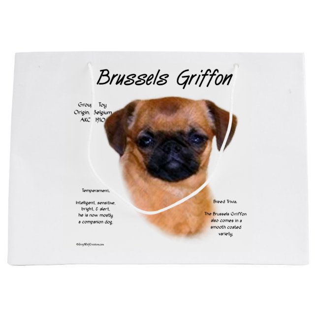 Smooth Brussels Griffon History Große Geschenktüte (Vorderseite)
