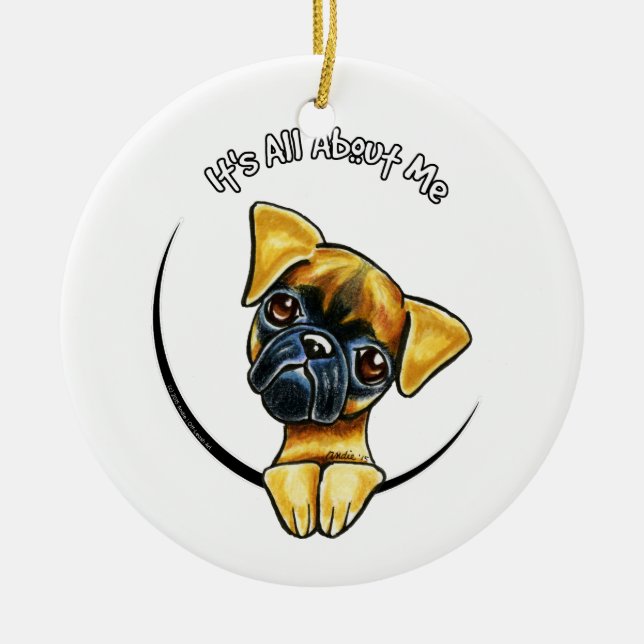 Smooth Brussels Griffon IAAM Keramik Ornament (Vorne)