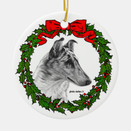 Smooth Collie Art von Glenda S. Harlan Keramik Ornament