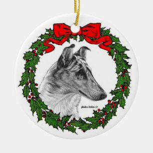 Smooth Collie Art von Glenda S. Harlan Keramik Ornament