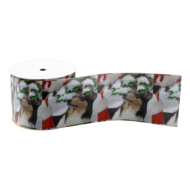 Smooth Collie Christmas Ripsband (Spule)