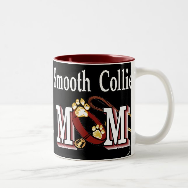 Smooth Collie Dog Mama Geschenke Zweifarbige Tasse (Rechts)