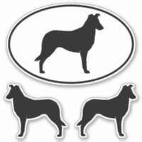 Smooth Collie Dog Silhouetten Vinyl Sticker Set
