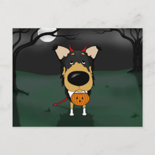 Smooth Collie Halloween Postkarte