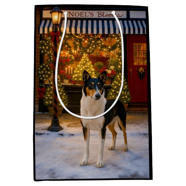 Smooth Collie Holiday  Mittlere Geschenktüte (Vorderseite)
