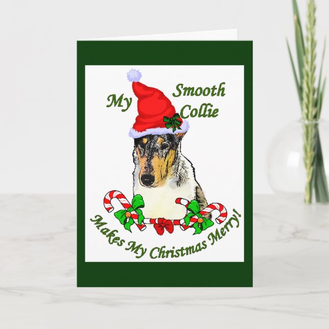 Smooth Collie Weihnachtspenden Feiertagskarte (Vorderseite)