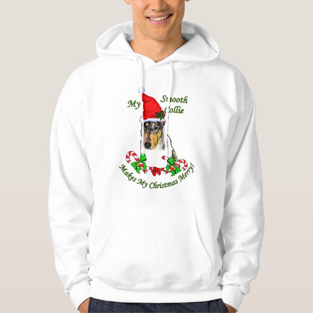 Smooth Collie Weihnachtspenden Hoodie (Vorderseite)