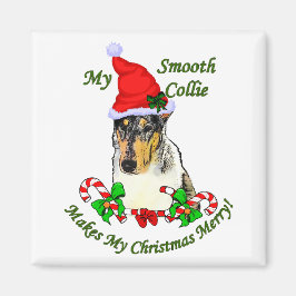 Smooth Collie Weihnachtspenden Magnet