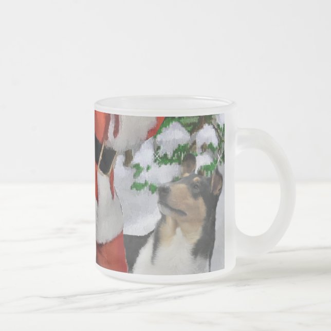 Smooth Collie Weihnachtspenden Mattglastasse (Rechts)