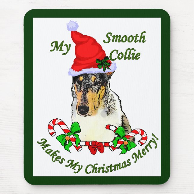 Smooth Collie Weihnachtspenden Mousepad (Vorne)