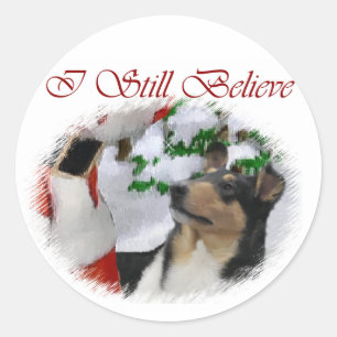 Smooth Collie Weihnachtspenden Runder Aufkleber