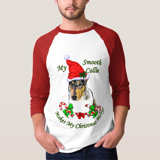 Smooth Collie Weihnachtspenden T-Shirt (Vorderseite)