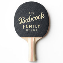 Smooth Dark Granite Stone Retro Family Name & Year