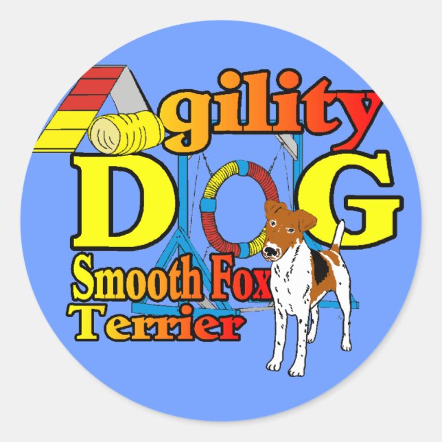 Smooth_Fox_Terrier_Agility Runder Aufkleber (Vorderseite)