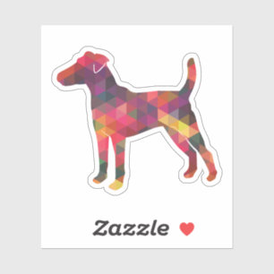 Smooth Fox Terrier Dog Geo Silhouette Multi Aufkleber