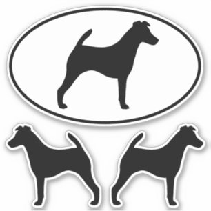 Smooth Fox Terrier Dog Silhouetten Vinyl Stickers Aufkleber