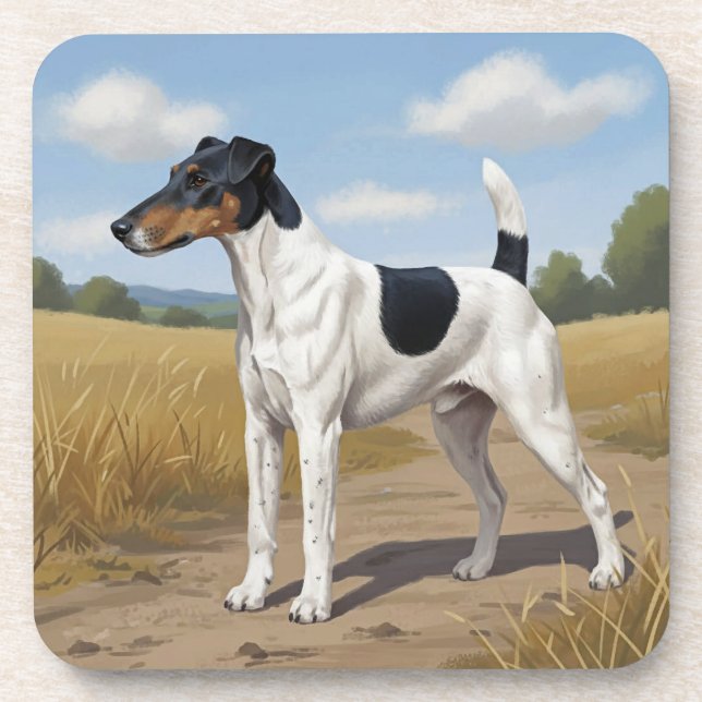 Smooth Fox Terrier Getränkeuntersetzer (Vorderseite)