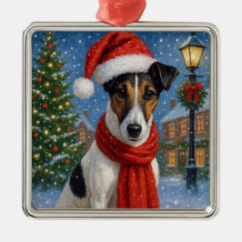 Smooth Fox Terrier Holiday  Ornament Aus Metall