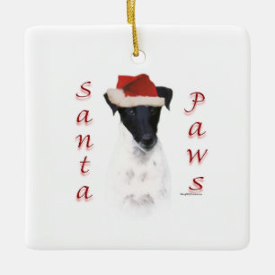 Smooth Fox Terrier Santa Paws Keramikornament