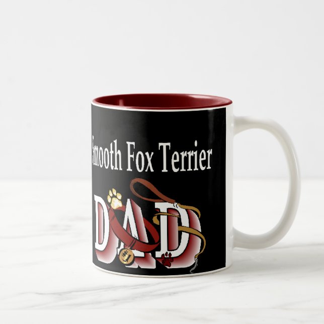 Smooth Fox Terrier Vater Geschenke Zweifarbige Tasse (Rechts)