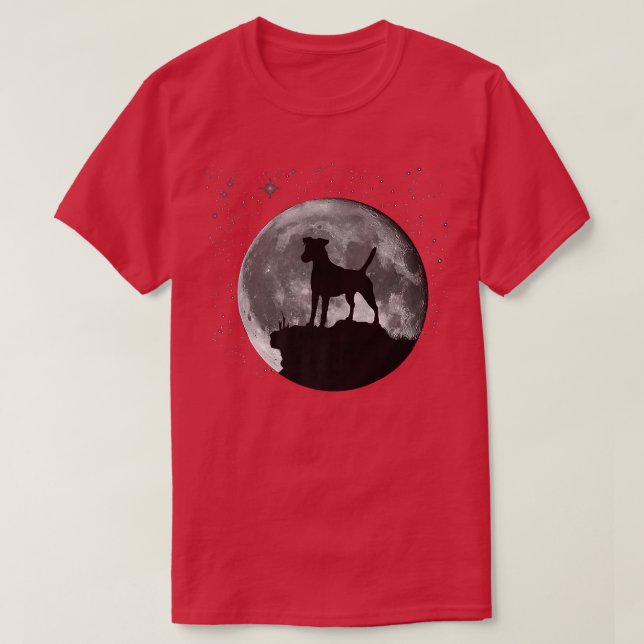 Smooth für Terrier Dog Moon T-Shirt (Design vorne)