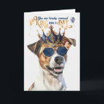 Smooth Jack Russell King für Day Funny Birthday Karte<br><div class="desc">Der Jack Russell Terrier,  der sich in einer freundlichen Atmosphäre aufhält,  ist bereit,  dem besonderen,  zum Geburtstag gekrönten Menschen Geburtstagswünsche zu senden.</div>