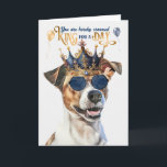 Smooth Jack Russell King für Day Funny Birthday Karte<br><div class="desc">Der Jack Russell Terrier,  der sich in einer freundlichen Atmosphäre aufhält,  ist bereit,  dem besonderen,  zum Geburtstag gekrönten Menschen Geburtstagswünsche zu senden.</div>