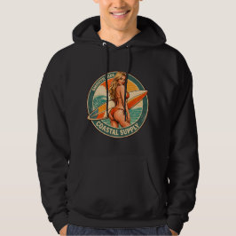 Smooth Ride Coastal Supply | Surf Pin-Up Grafik Hoodie