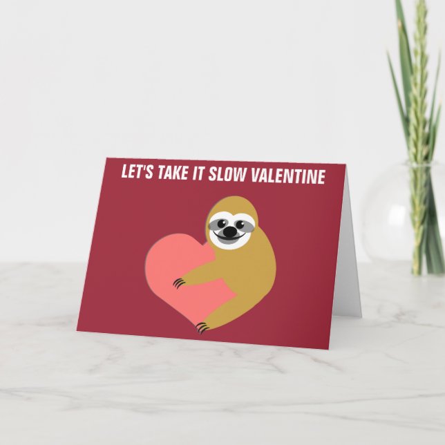 Smooth Sloth Valentine Feiertagskarte (Vorderseite)