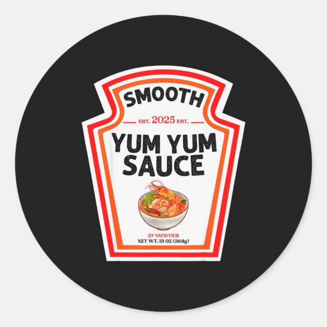 Smooth Yum Yum Sauce Condiment Costume Matching  Runder Aufkleber (Vorderseite)