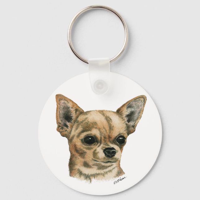 Smoothcoat chihuahua schlüsselanhänger (Vorderseite)
