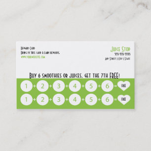 Smoothie & Juice Bar Business Card Treuekarte